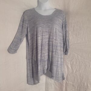 Serena Williams Heathered Gray Asymmetrical Blouse